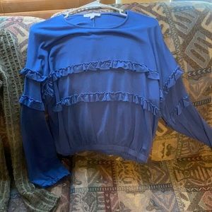 Blue ruffle sweater